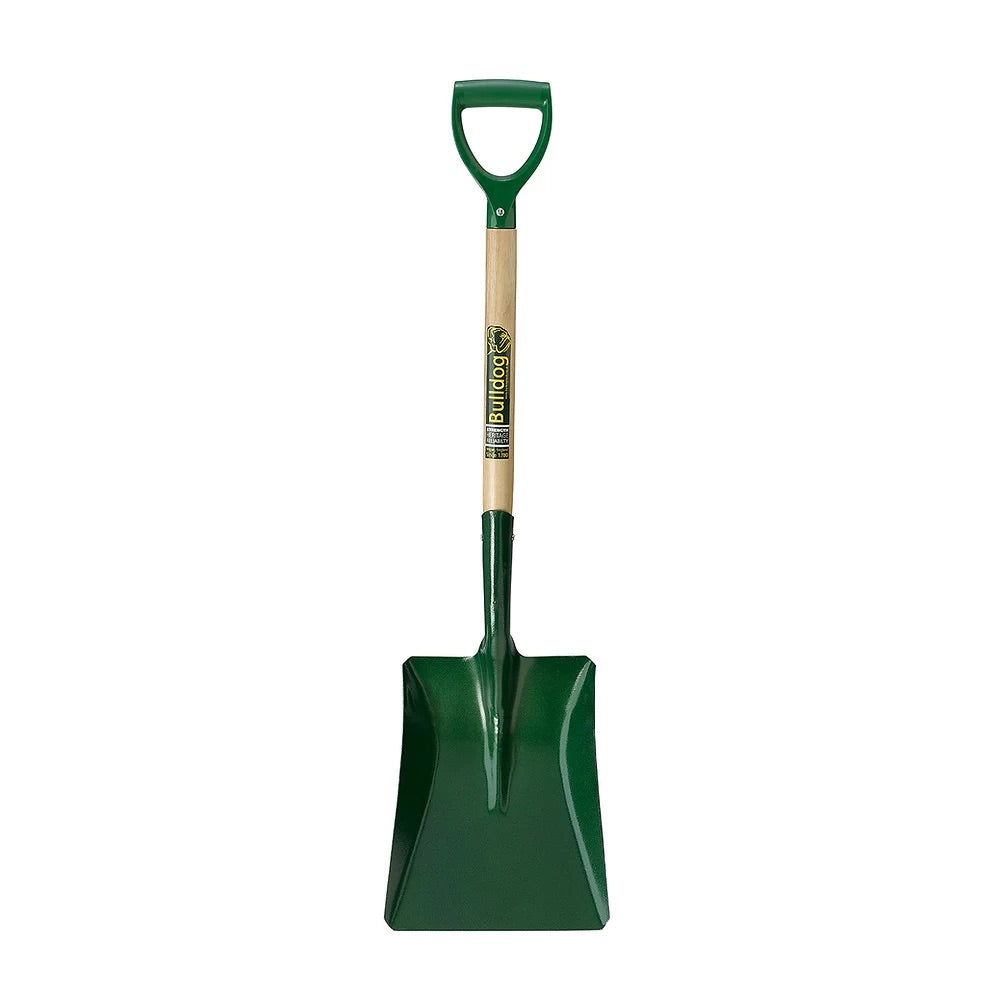 Bulldog Premier Square Mouth Shovel with open socket, Ash Shaft and PD Handle, No.4